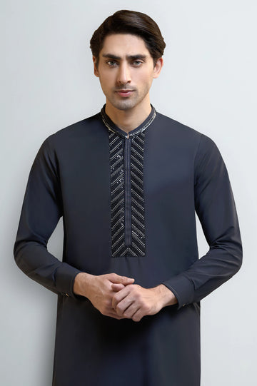 Grey Wash & Wear Shalwar Kameez