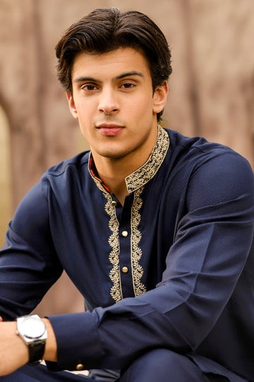 Navy Blue Wash & Wear Shalwar Kameez