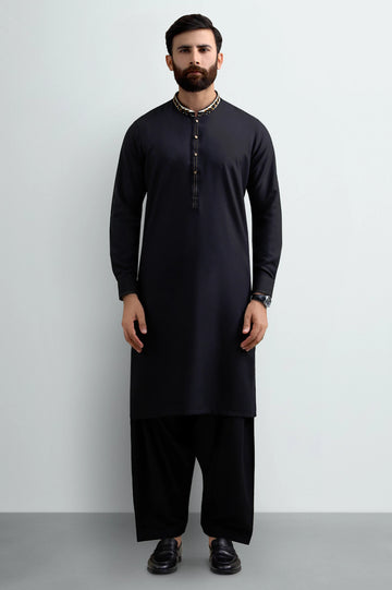 Black Wash & Wear Shalwar Kameez