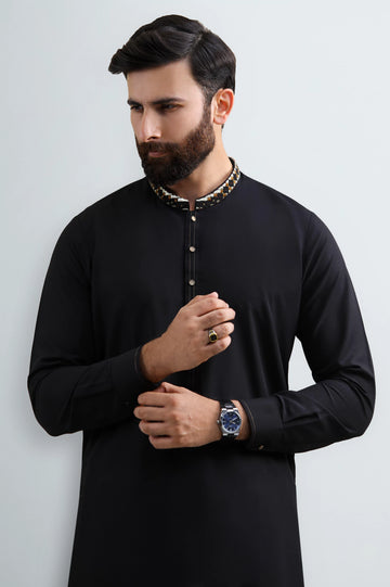 Black Wash & Wear Shalwar Kameez
