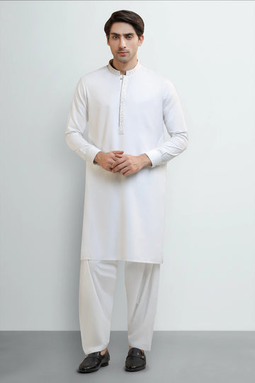 White Wash & Wear Fabric