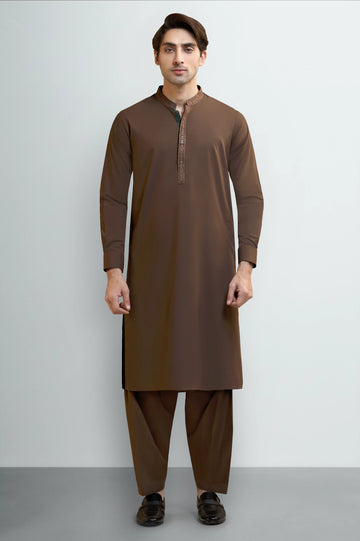 Brown Wash & Wear Fabric