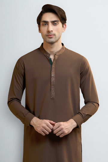 Brown Wash & Wear Fabric