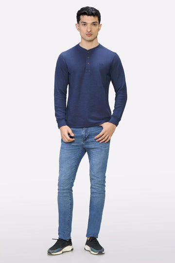 Navy Blue Full Sleeves T-Shirt