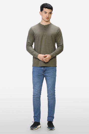 Olive Full Sleeves T-Shirt