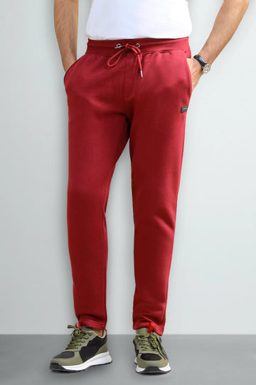Burgundy Casual Knitted Trouser