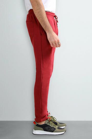 Burgundy Casual Knitted Trouser