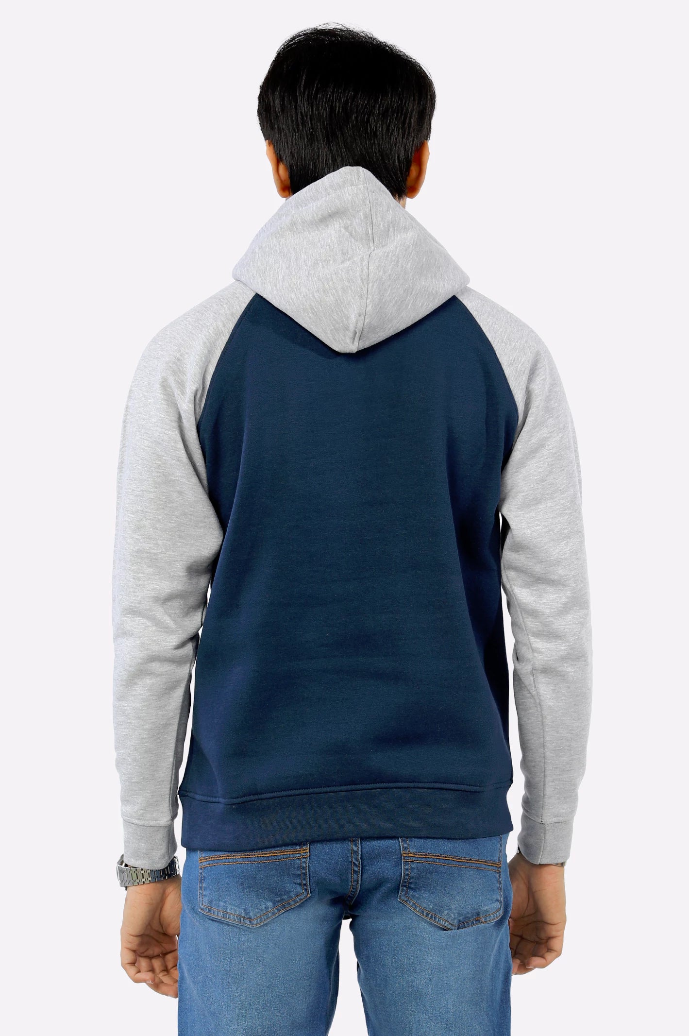 Navy Blue Embroidered Hoodie