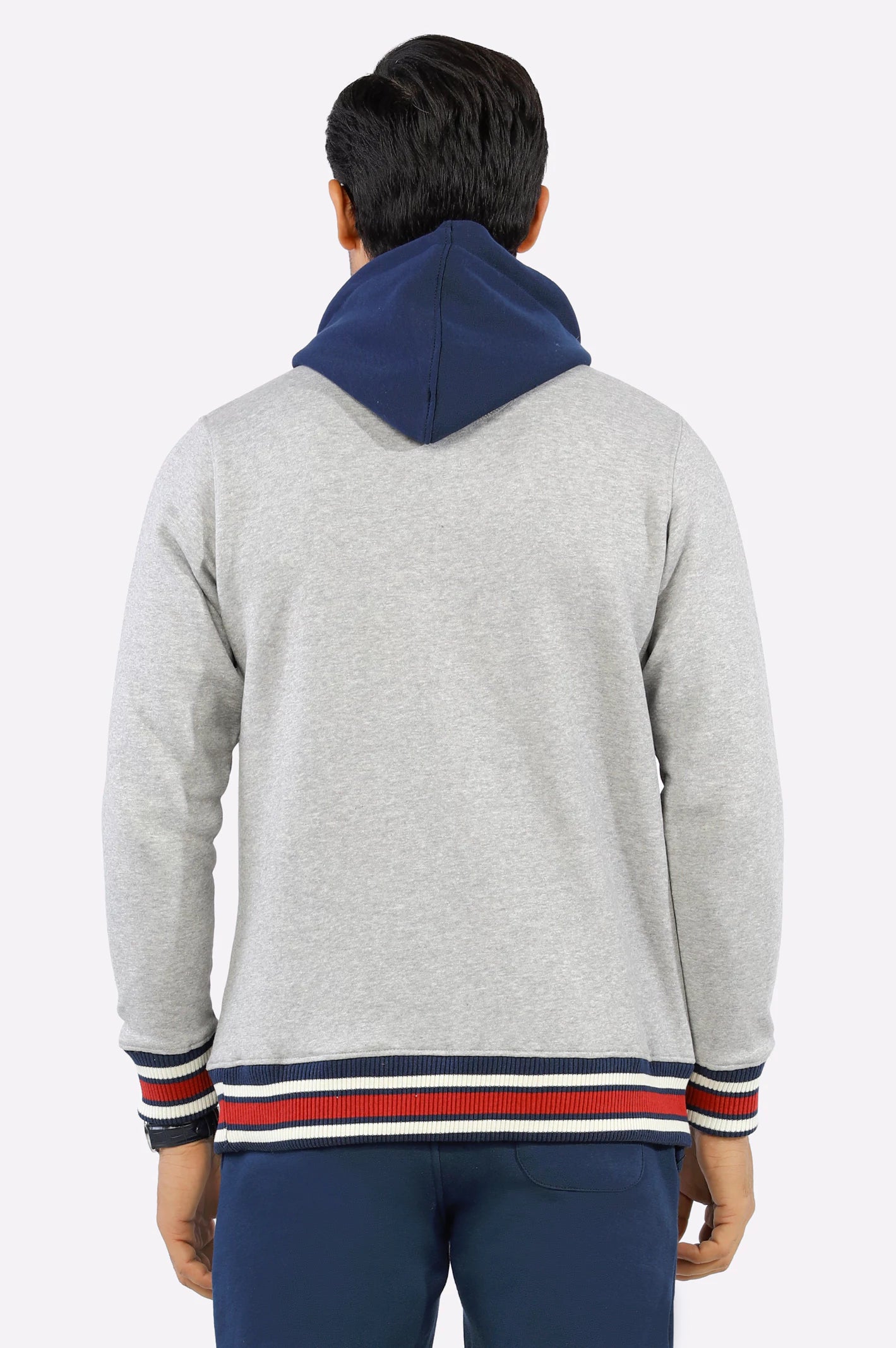 Heather Grey Embroidered Pullover Hoodie From Diners