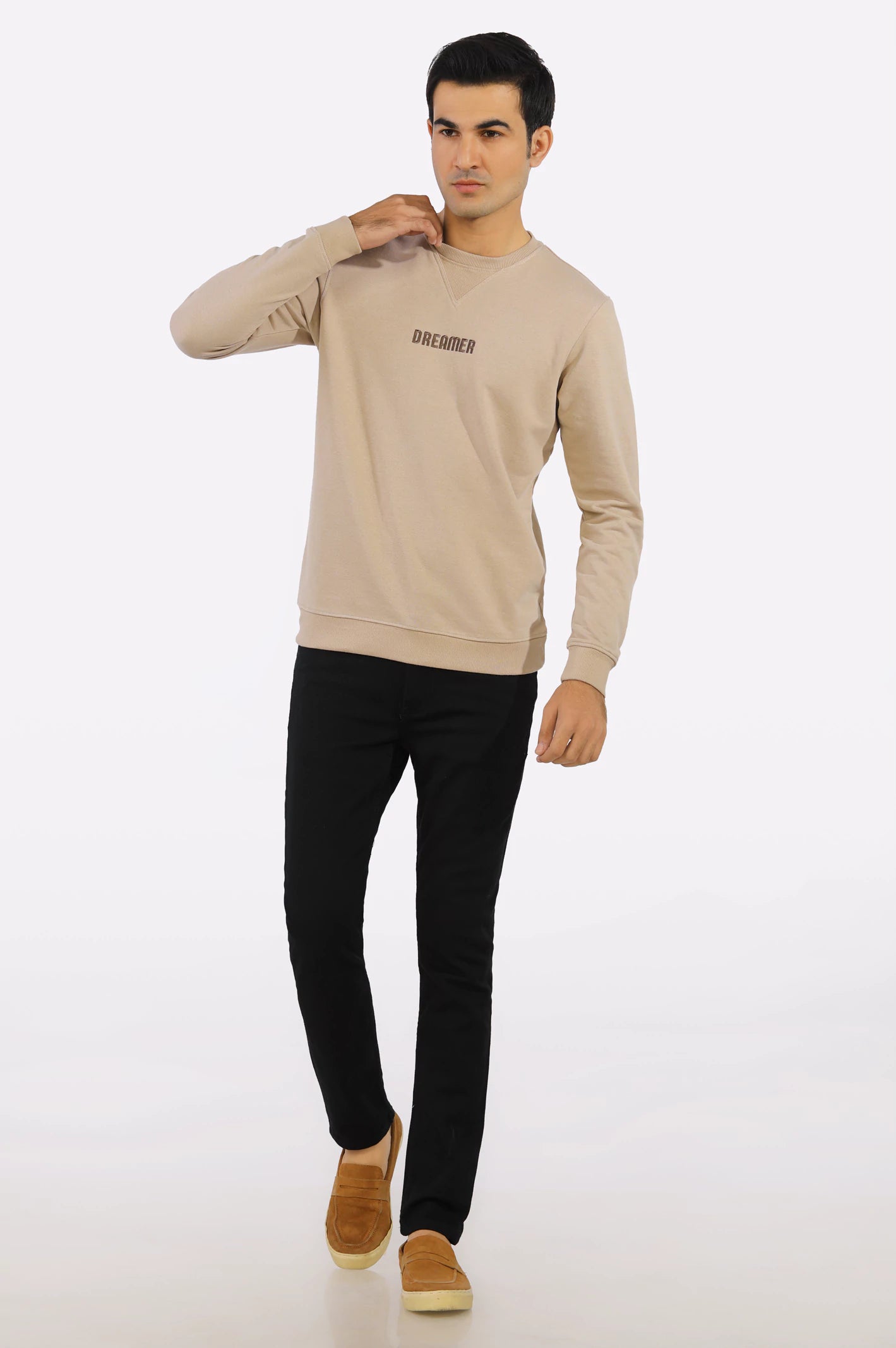 Brown Plain Sweatshirt From Diners