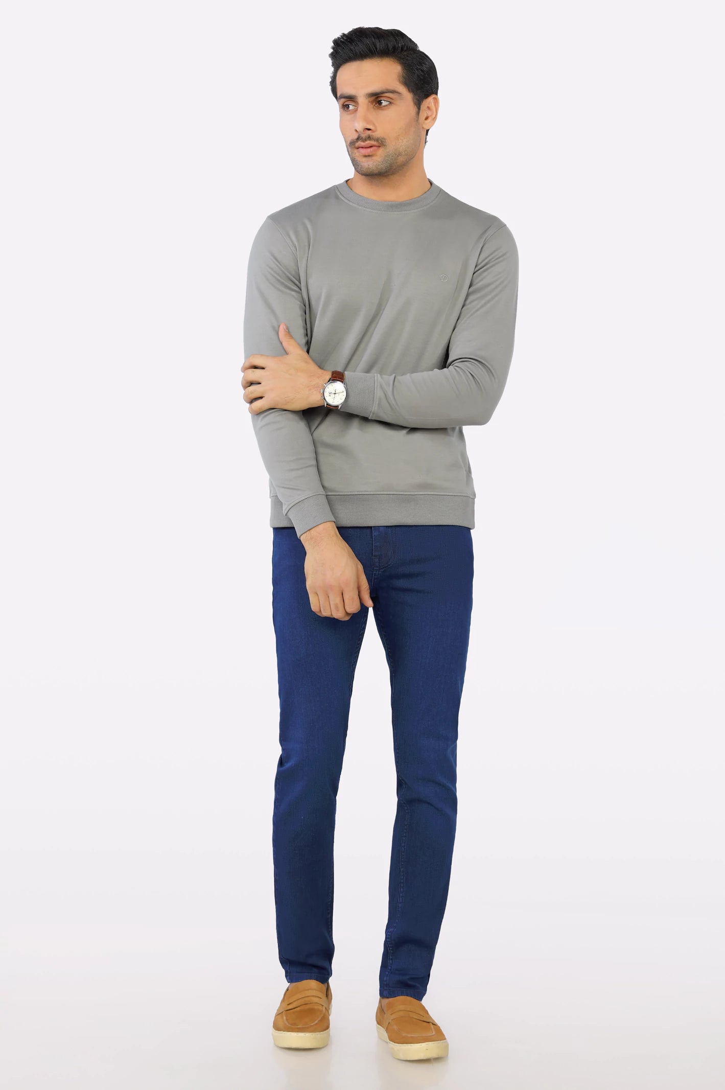 Grey Basic Sweatshirt From Diners