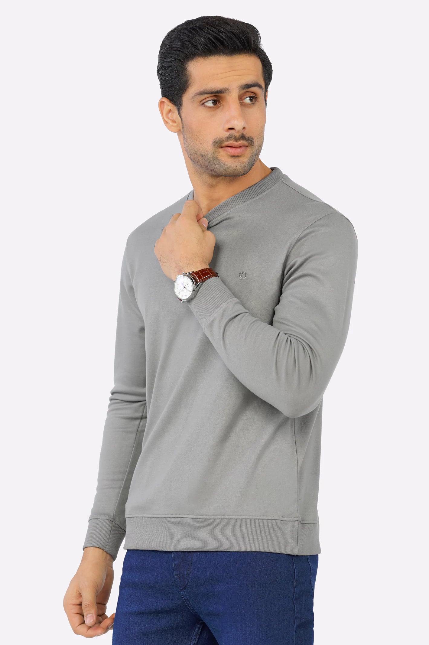 Grey Basic Sweatshirt From Diners