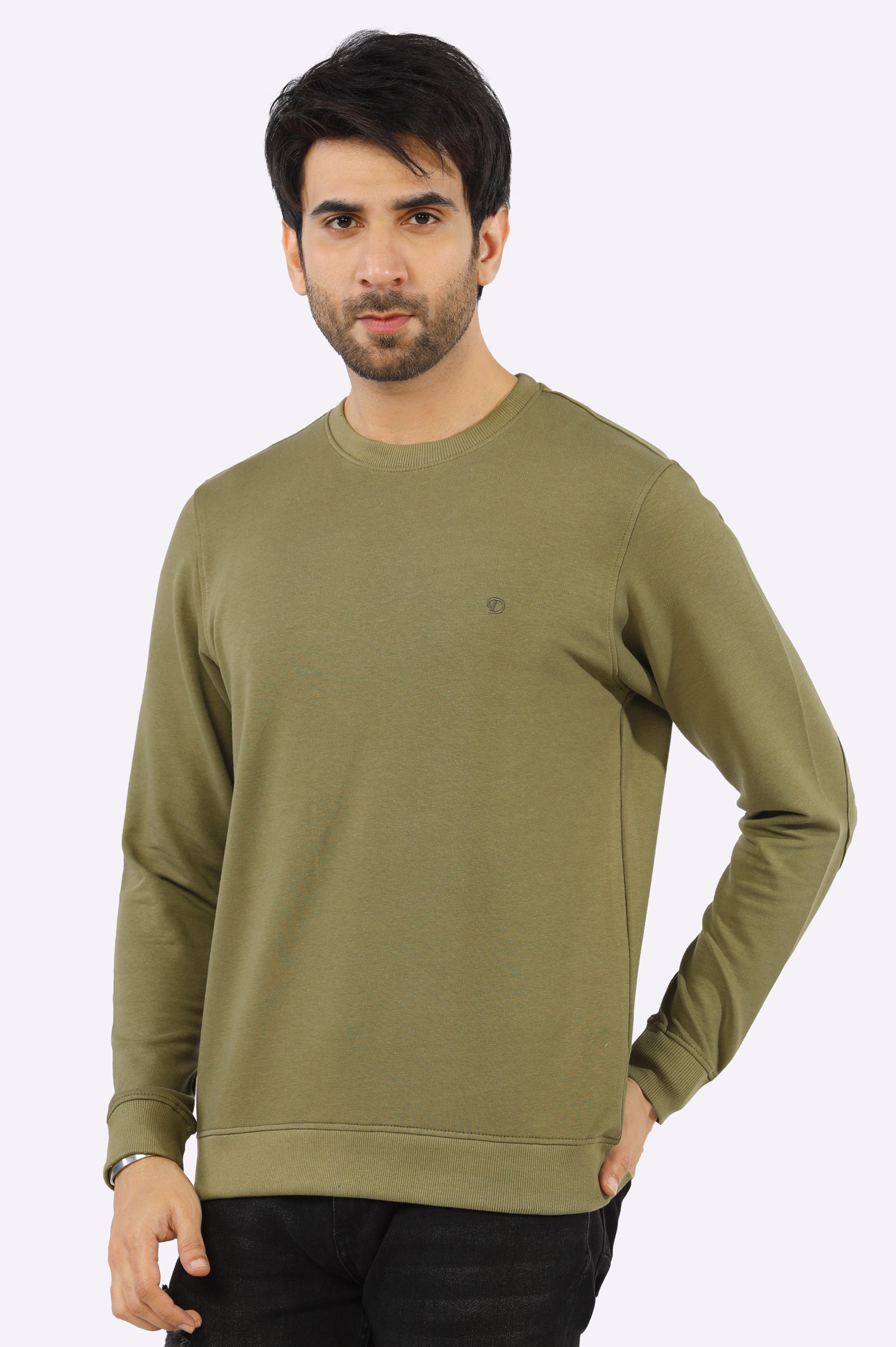 Olive Basic Sweatshirt From Diners