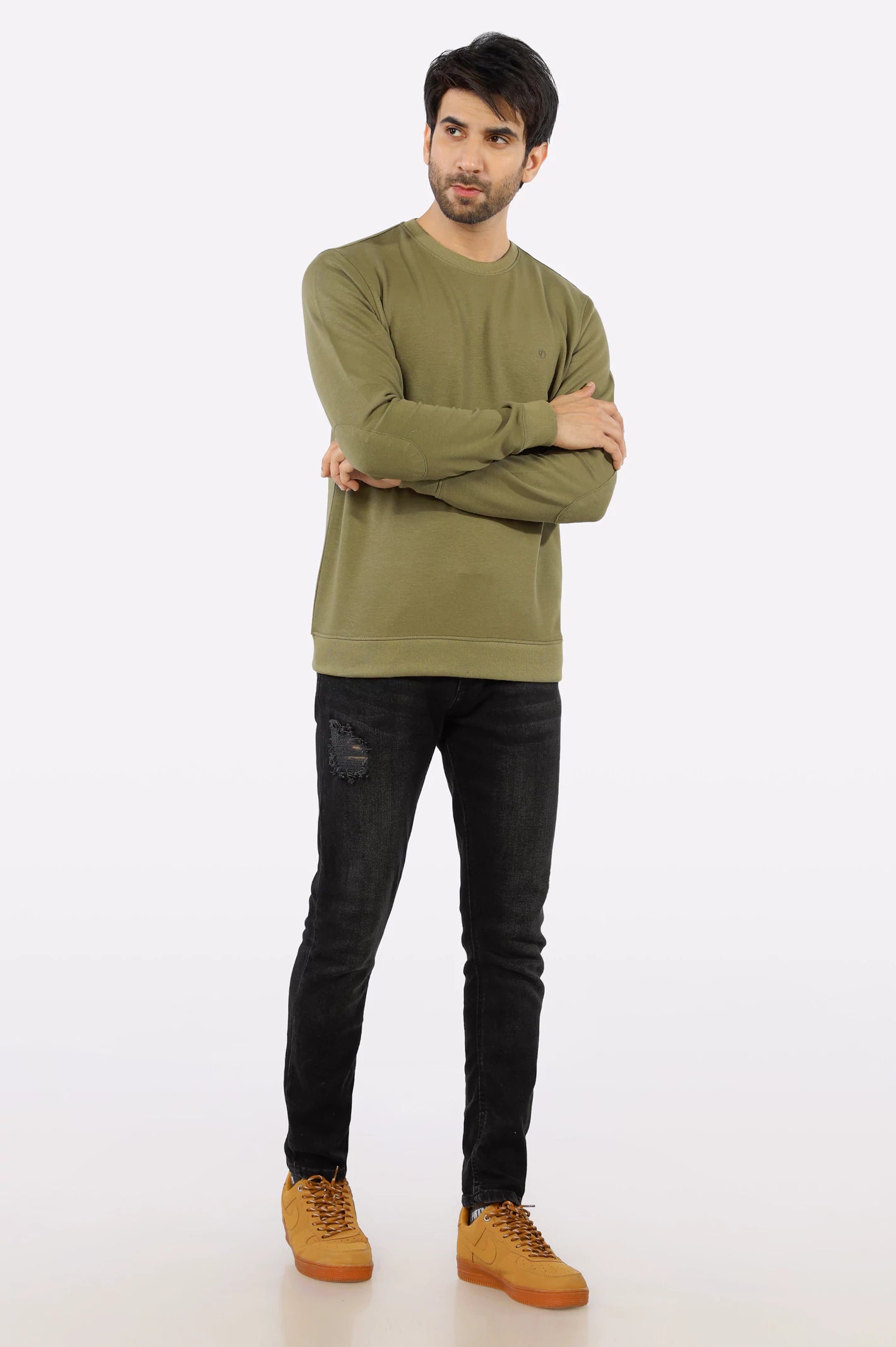 Olive Basic Sweatshirt From Diners