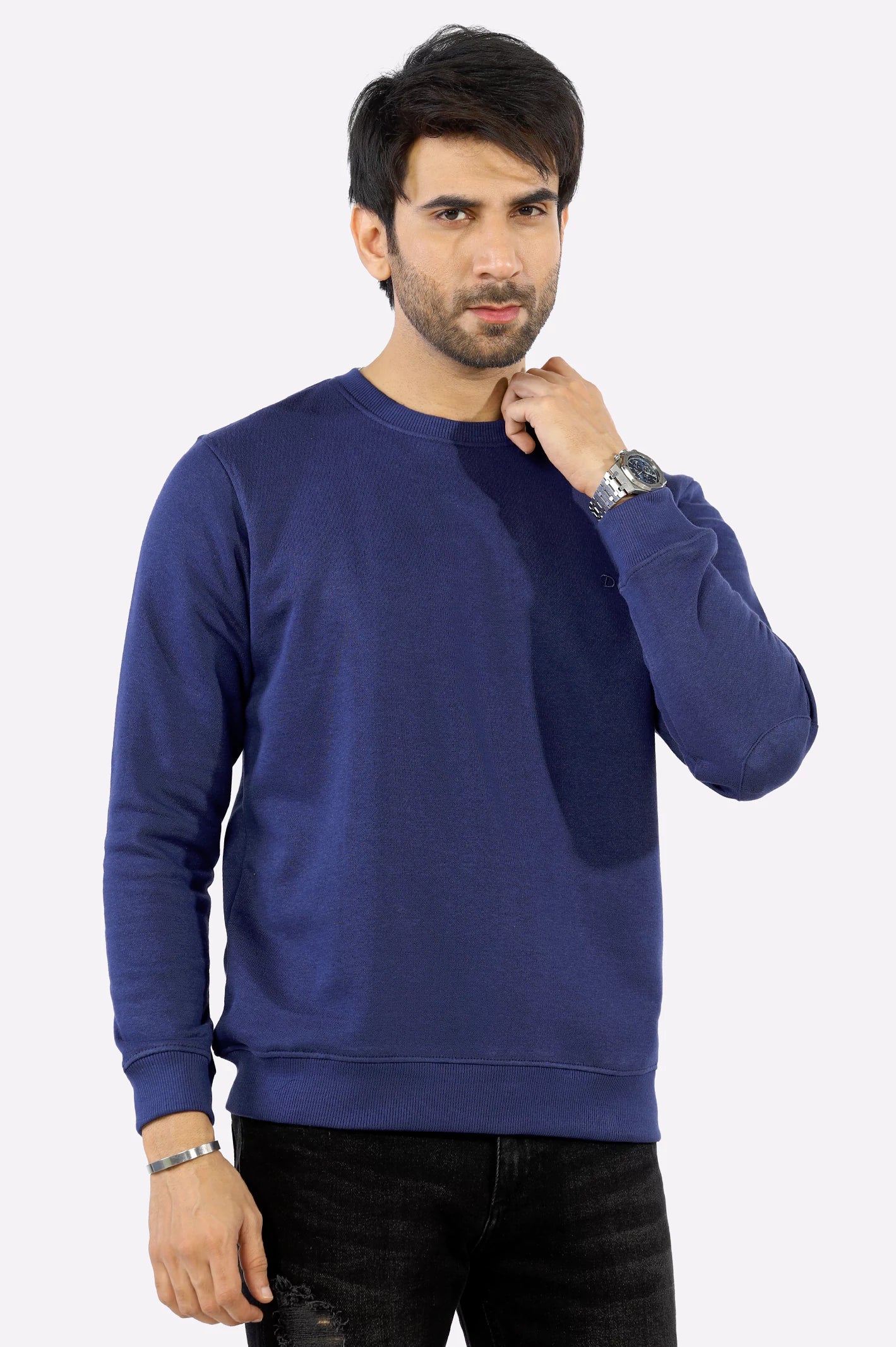 Navy Blue Basic Sweatshirt From Diners