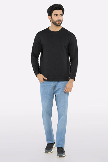 Black Round Neck Sweatshirt