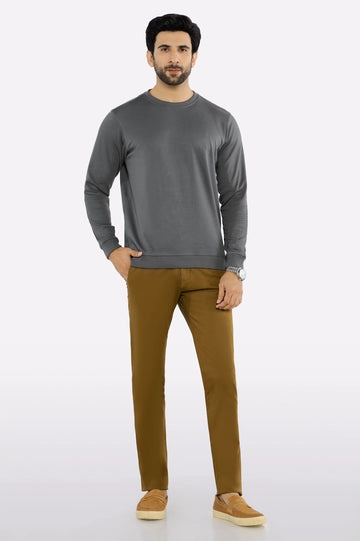 Crew Neck Plain Sweatshirt