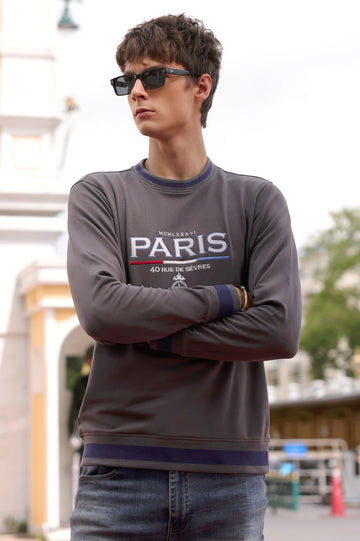 Charcoal Embroidered Sweatshirt