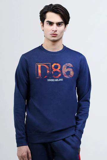 Navy Blue Graphic Sweatshirt