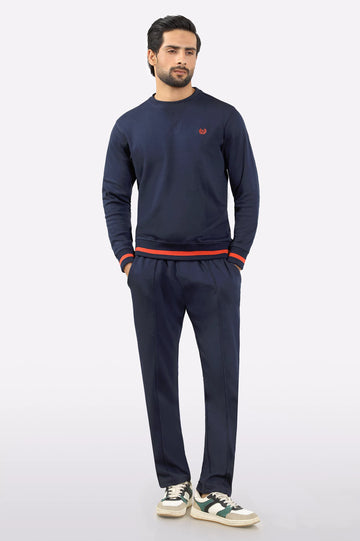 Navy Blue Round Neck Sweatshirt