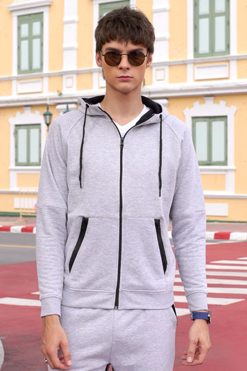 Heather Grey Zip-Up Hoodie