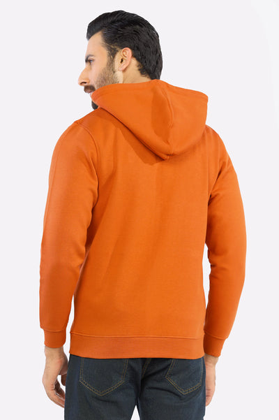 Men Basic Zipper Rust Hoodie for Sale 