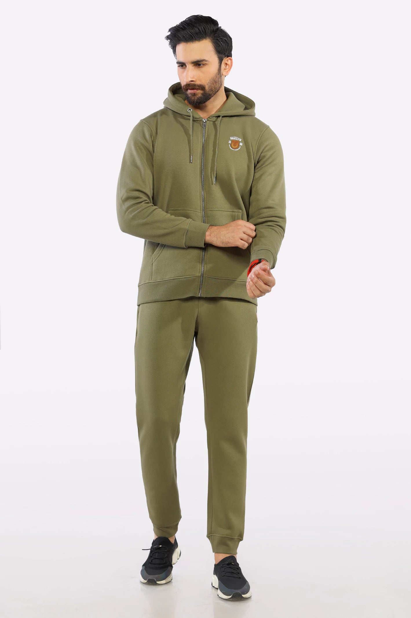 Olive Zipper Hoodie for Mens – Diners Pakistan