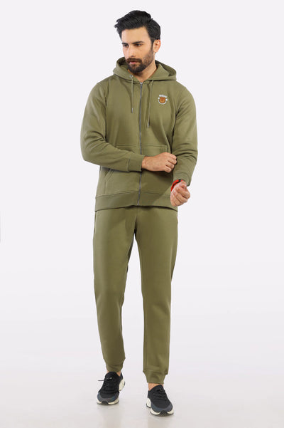 Mens Olive Zipper Hoodie