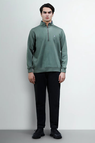 Khaki Zipper Sweatshirt