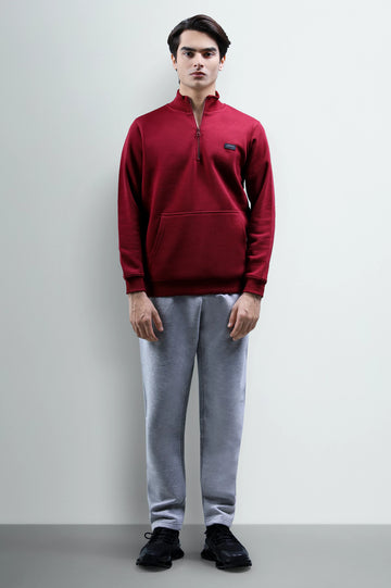 Burgundy Quarter Zip Sweatshirt