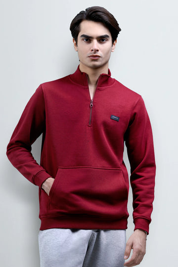 Burgundy Quarter Zip Sweatshirt
