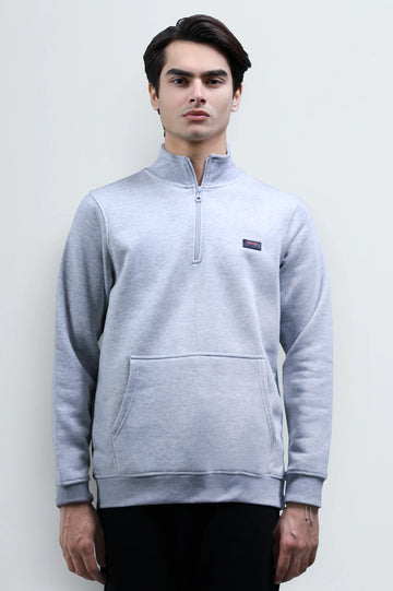 Heather Grey Quarter Zip Sweatshirt