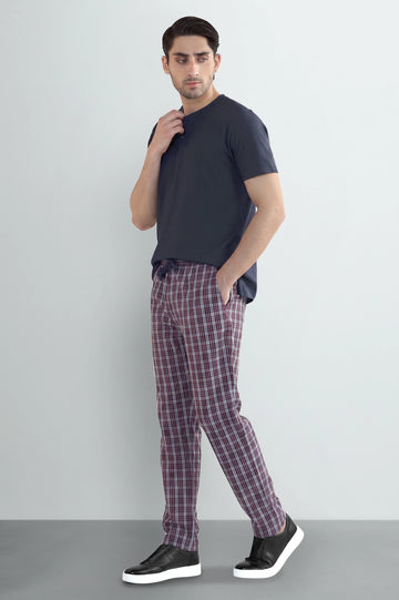 Men’s Navy Plaid Night Suit
