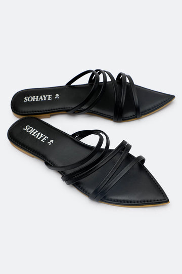 Black Ladies Casual Slippers