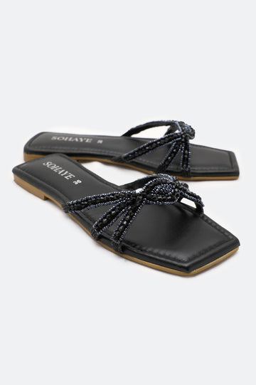 Black Ladies Casual Slippers