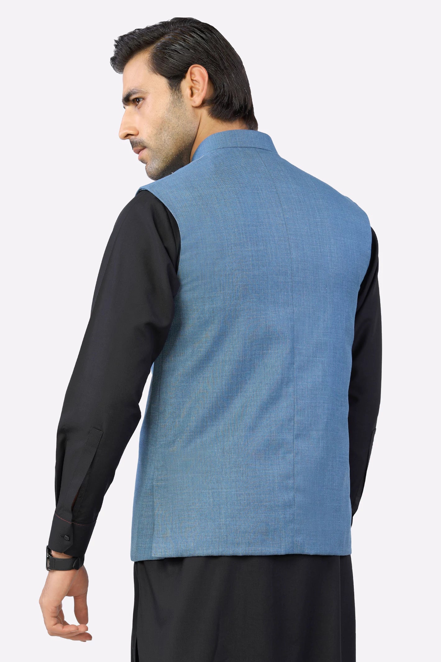 Men Light Blue Waistcoat From Diners