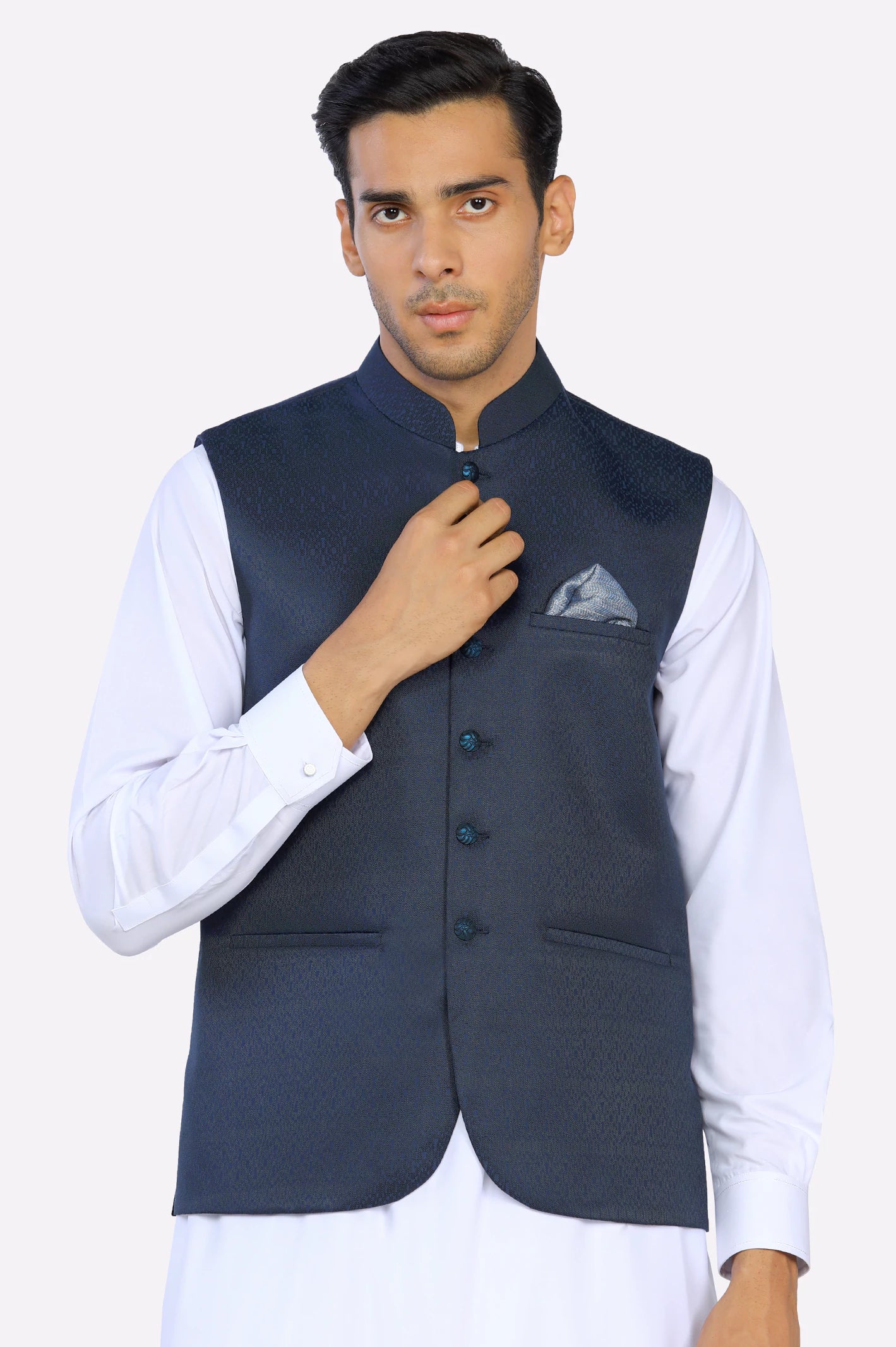 Men Formal Blue Waistcoat