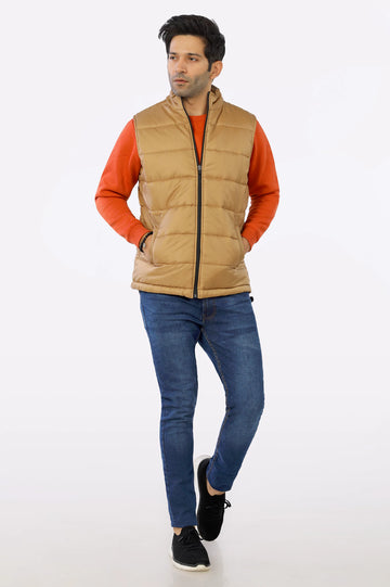 Khaki Sleeveless Jacket