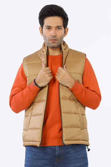 Khaki Sleeveless Jacket