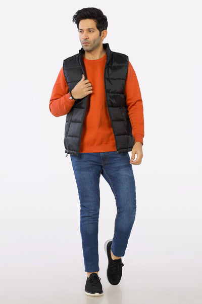 Black Puffer Vest for Men's