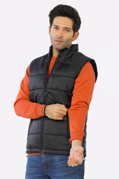 Men's Black Puffer Vest 