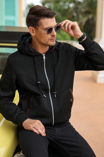 Men's Black Hooded