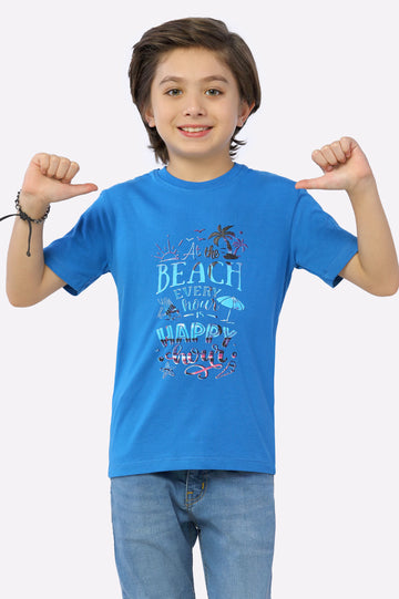 Royal Blue Graphic Printed T-Shirt