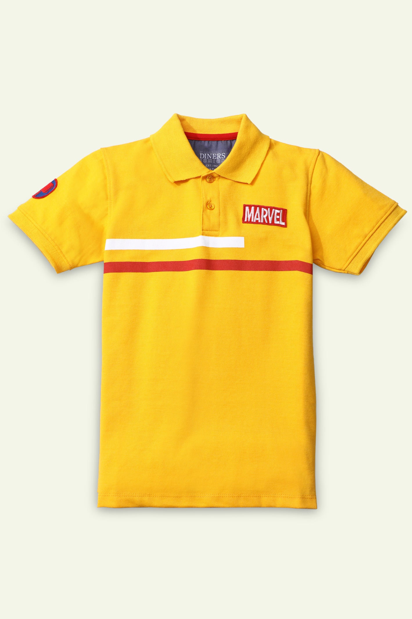 Yellow Printed Polo From Diners