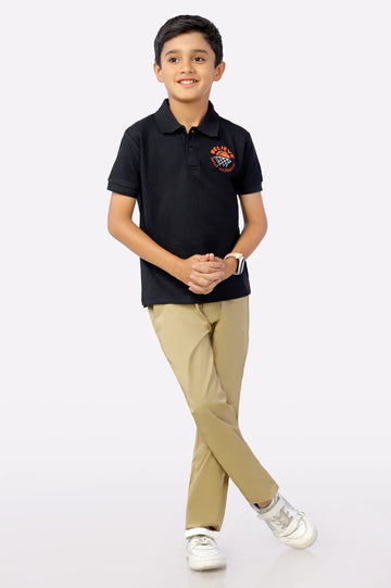 Black Printed Polo
