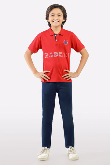 Red Madrid Statement Polo