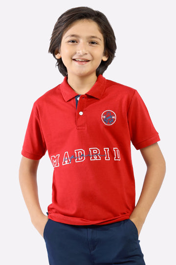 Red Madrid Statement Polo