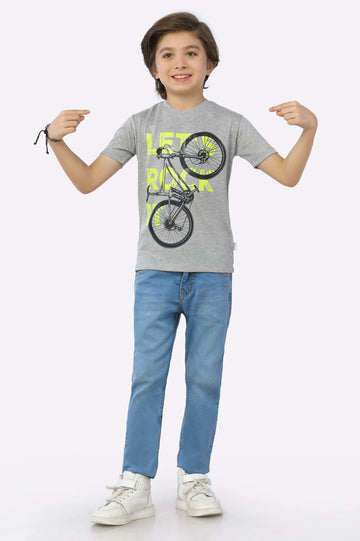 Heather Grey Graphic Printed T-Shirt