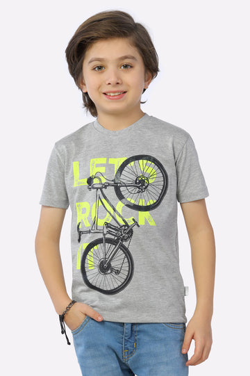 Heather Grey Graphic Printed T-Shirt