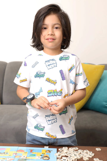 White All Over Print T-Shirt